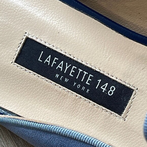 LAFAYETTE 148 NEW YORK Ombre Vento Pointed-Toe Suede Mules in Blue Size 37.5 - Picture 8 of 8